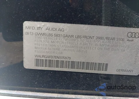 2014 Audi A8 L 3.0T из США, поврежденный, VIN WAURGAFD7EN005979